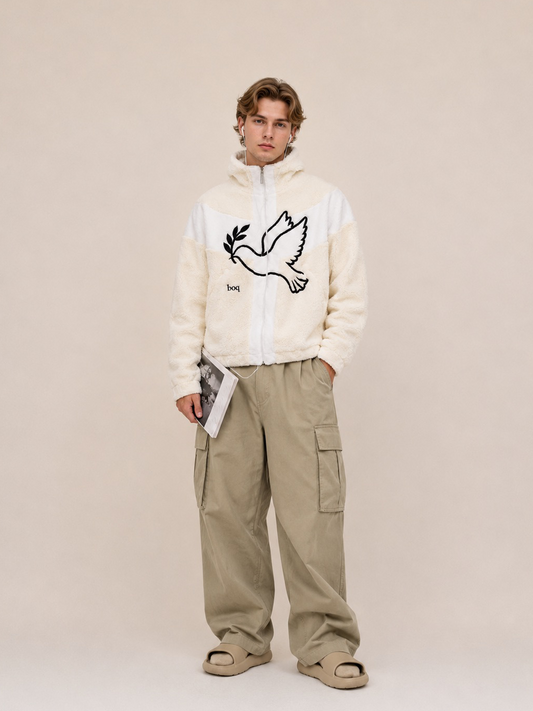 Teddy Fleece Dove Zipper